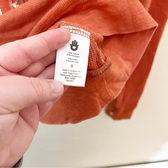 Spiritual Gangster Mystical Moon Burnt Orange Thermal Pullover Sz S - Picture 8 of 8